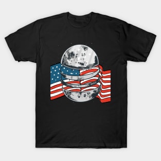 american shirt, moon shirt, american flag, gift t-shirt T-Shirt